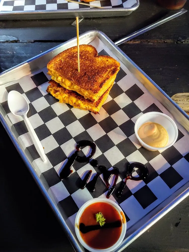 Mac and Cheese with Bacon Grilled Cheese Sandwich